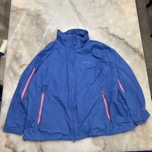 Columbia Blue Windbreaker with pink Details